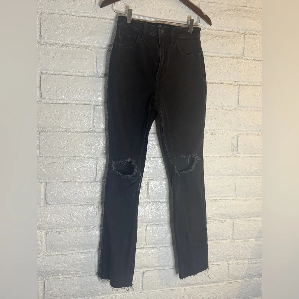 Hollister High Rise 90s Vintage Straight Black Distressed Jeans W27 L31